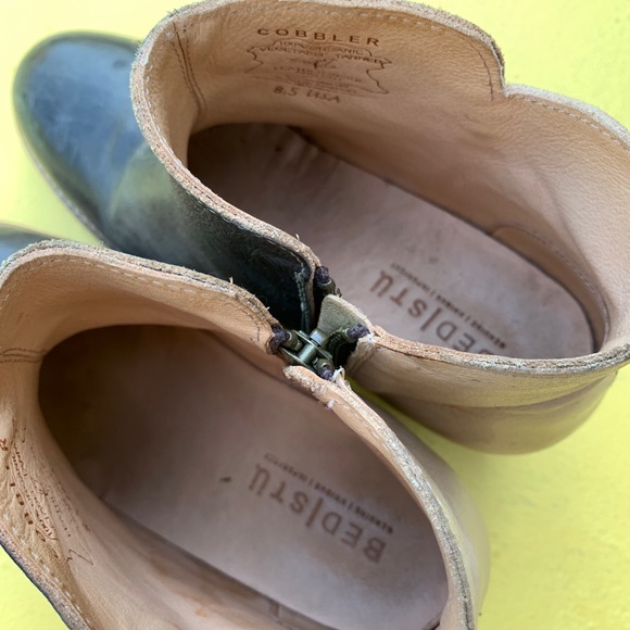 BED STU Isla two toned leather ankle booties boots heels 8.5 distressed - Picture 12 of 12